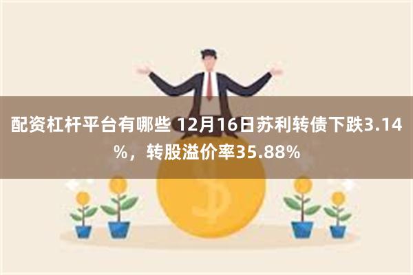 配资杠杆平台有哪些 12月16日苏利转债下跌3.14%，转股溢价率35.88%