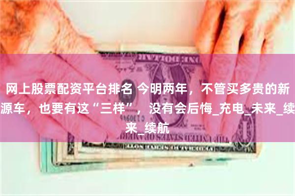 网上股票配资平台排名 今明两年，不管买多贵的新能源车，也要有这“三样”，没有会后悔_充电_未来_续航